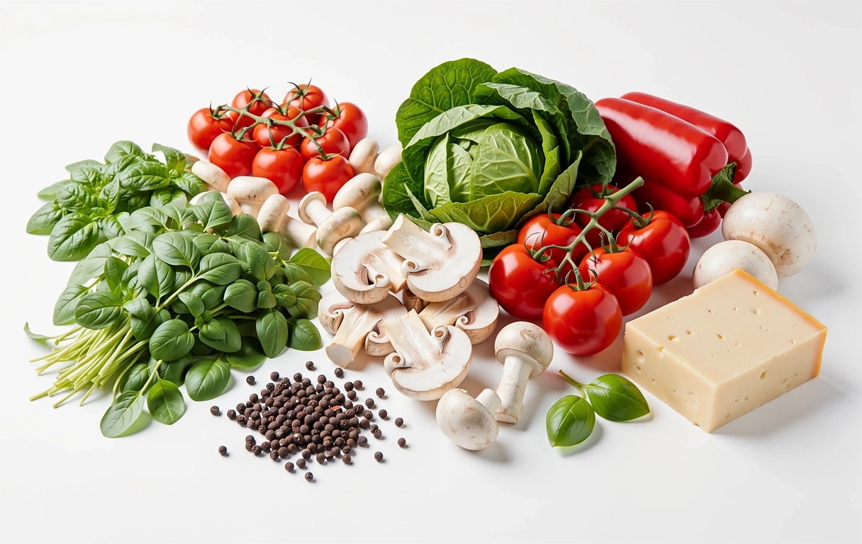 Ingrédients frais organisés